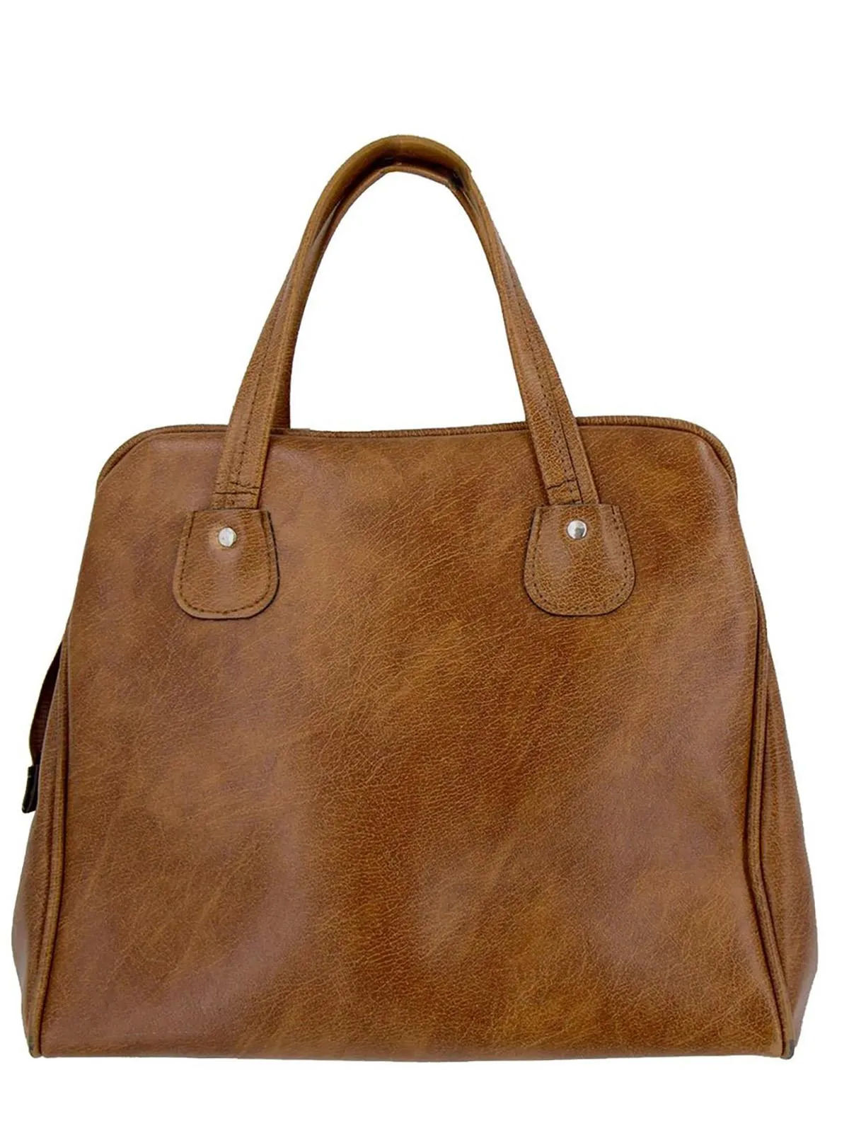 1960s Vintage Brown Vinyl Shopper Bag