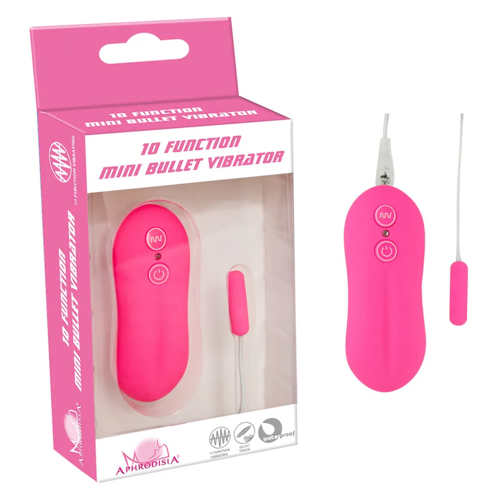 Aphrodisia 10-Function Mini Bullet Vibrator & Corded Remote