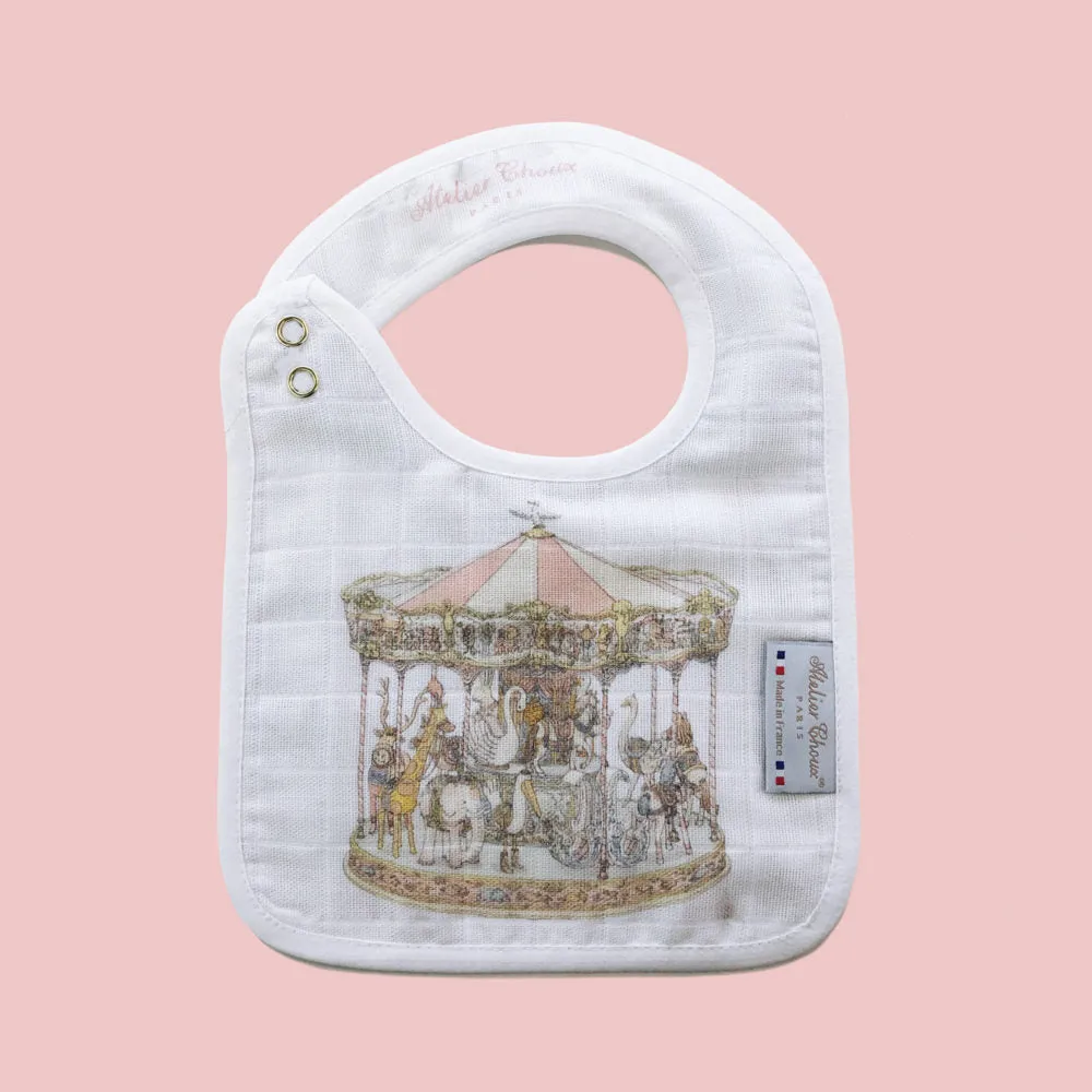 Atelier Choux Small Bib Carousel Gold Snaps