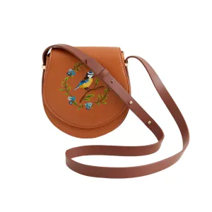 Blue Tit Emroidered Mini Saddle Bag