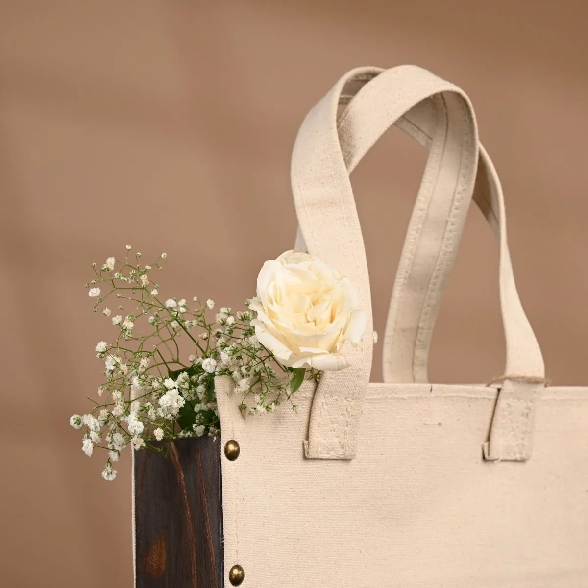 Canvas Small Tote Bag- White