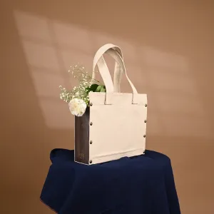 Canvas Small Tote Bag- White