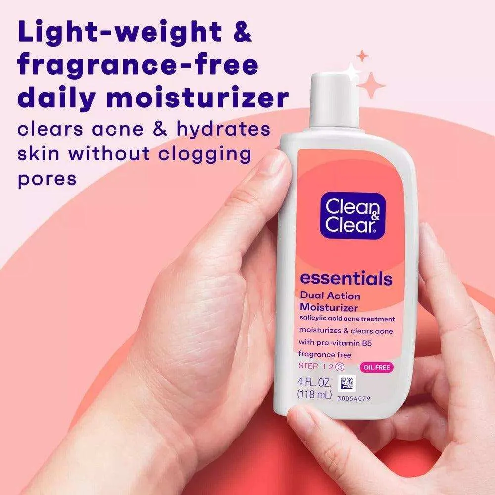 Clean & Clear Essentials Oil-Free Dual Action Moisturizer - 4 fl oz