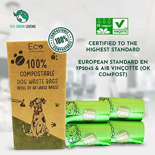 Compostable Dog Waste Bags | 1 Pack - 60 Large Bags