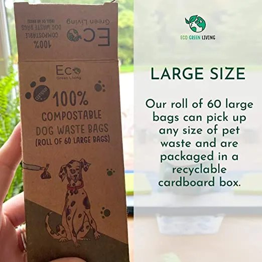 Compostable Dog Waste Bags | 1 Pack - 60 Large Bags