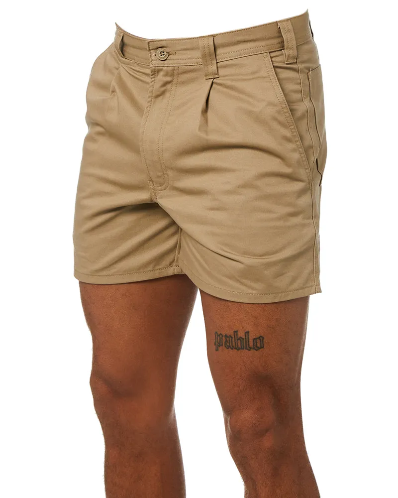 Drill Short With Belt Loop - Khaki