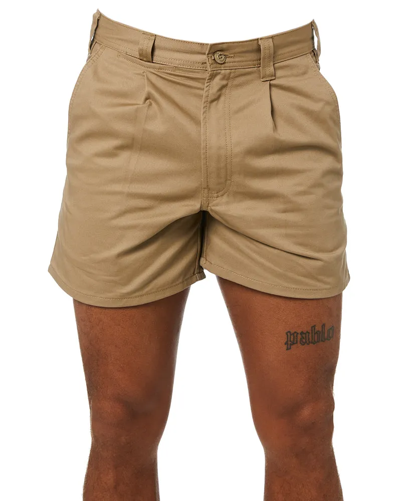 Drill Short With Belt Loop - Khaki