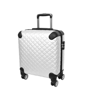 Four Wheel Pilot Case Quilted Lightweight Cabin Bag Nomad Silver