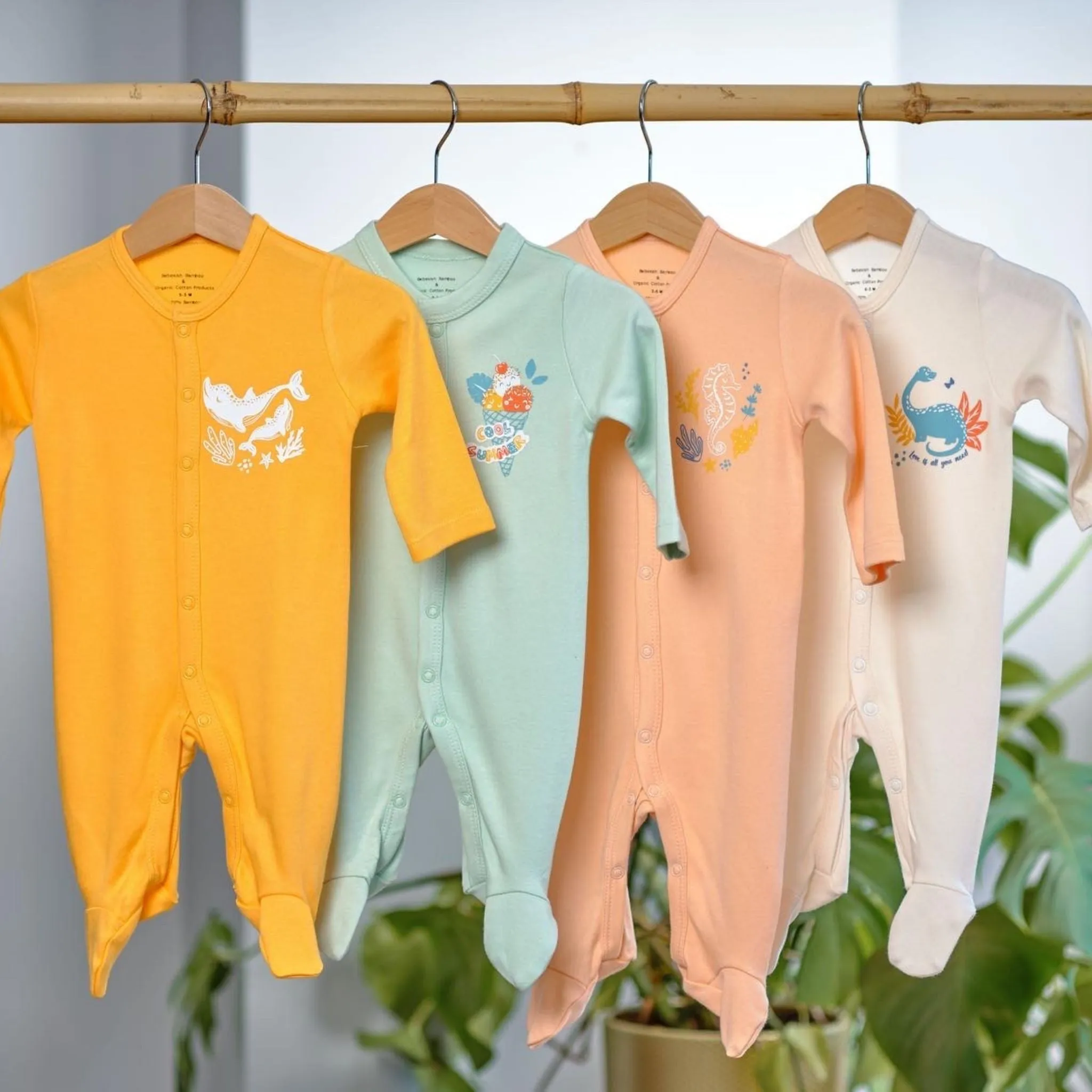 Ice cream Organic Baby Sleepsuit with Close Toe