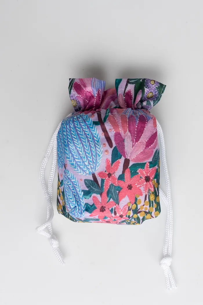 Jessica Begg 'Native Flowers' rPET Reusable Fold-Up Shopping Bag (3 Pack) with Drawstring Bag