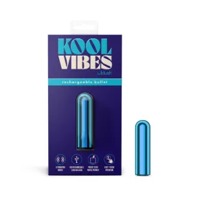 Kool Vibes By Blush® | Discreet & Travel-Friendly Mini Bullet Vibrator - 10 Vibration Modes Clitoral Stimulator - Blueberry