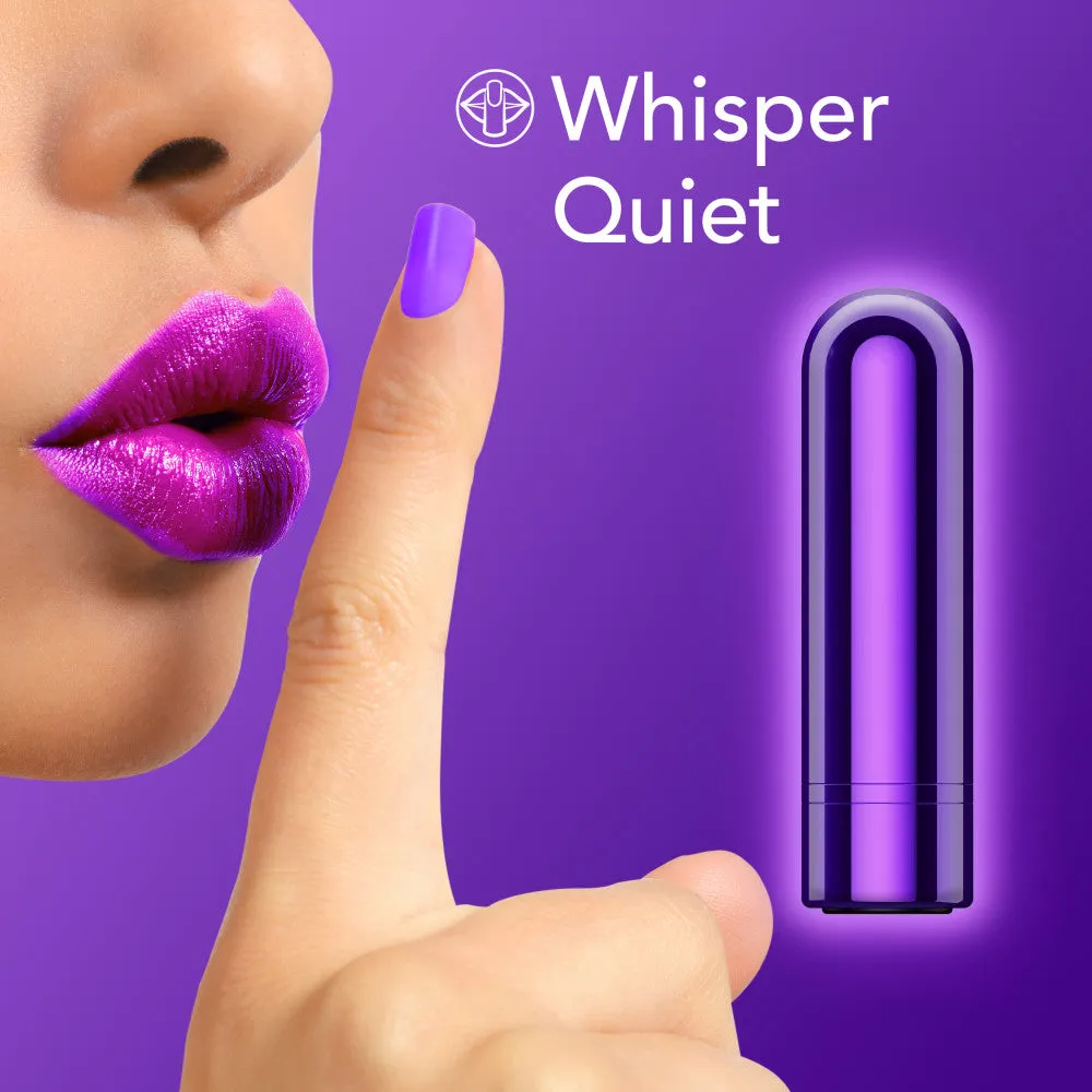 Kool Vibes By Blush® | Discreet & Travel-Friendly Mini Bullet Vibrator - 10 Vibration Modes Clitoral Stimulator - Grape