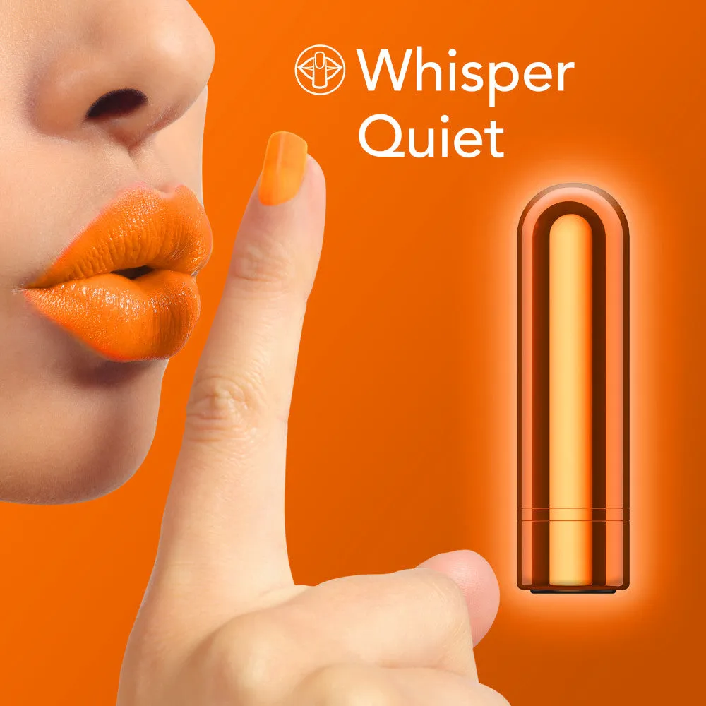 Kool Vibes By Blush® | Discreet & Travel-Friendly Mini Bullet Vibrator - 10 Vibration Modes Clitoral Stimulator - Tangerine