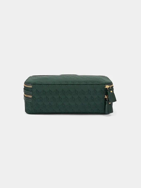 Logo Make Up Pouch in Dark Holly