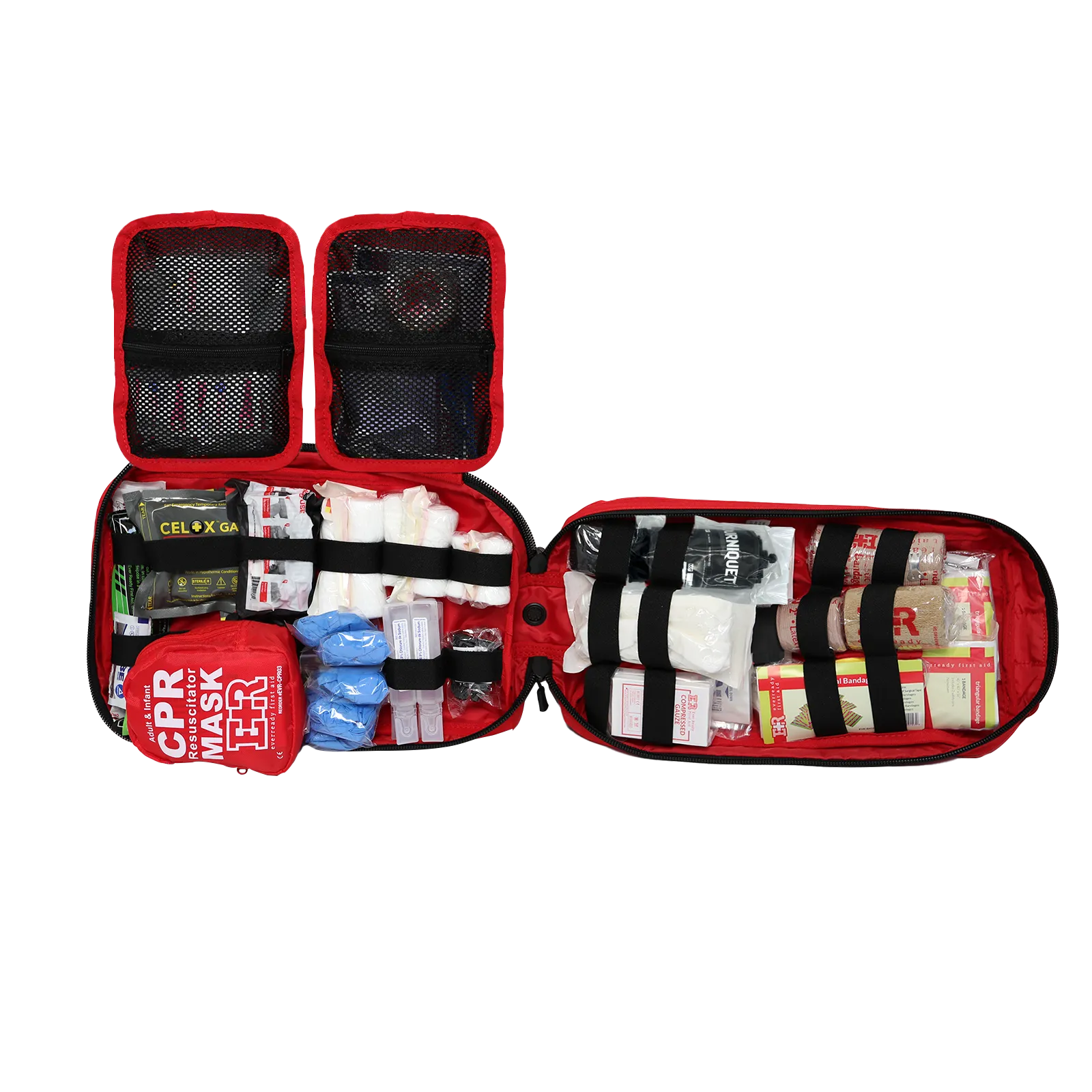 MediTac Rip-Away Hawk Type Full Tactical Trauma Kit Feat. Chest Seals, CAT Tourniquet, Bleeding Control Items, Titanium EMT Shears, Bandages