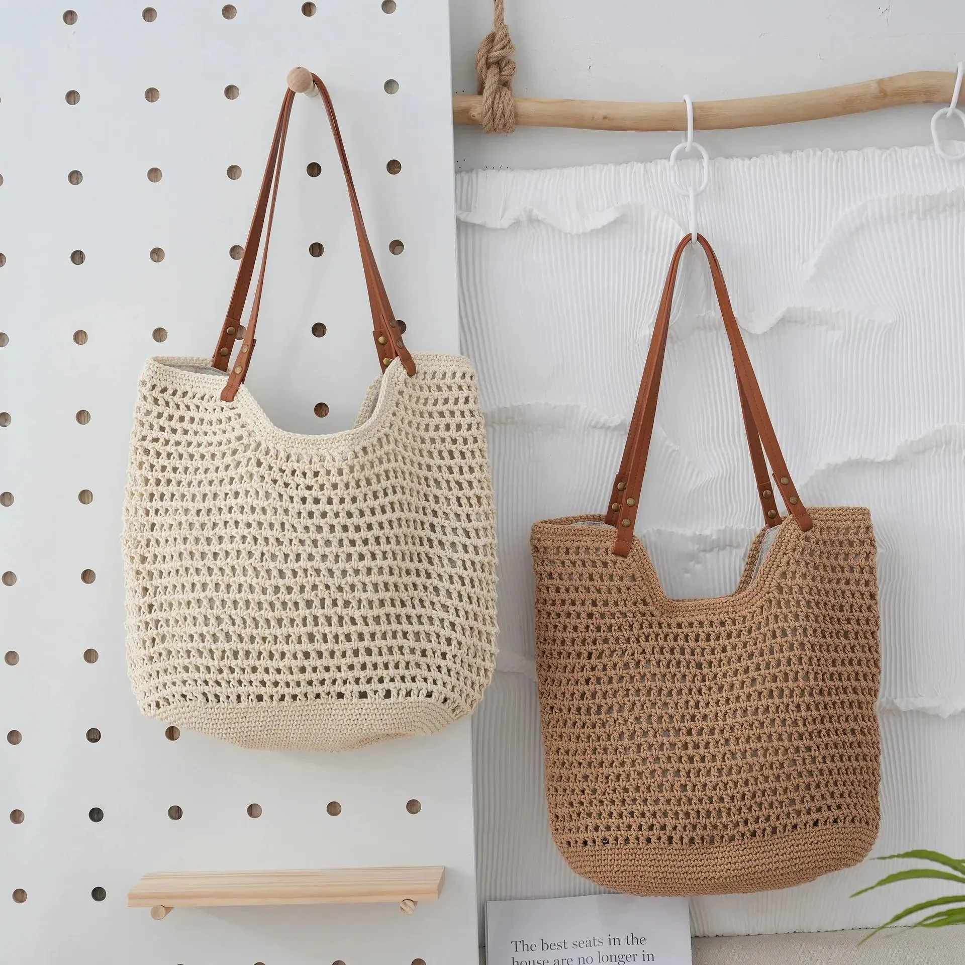 Mesh Woven Lightweight Straw Handbag