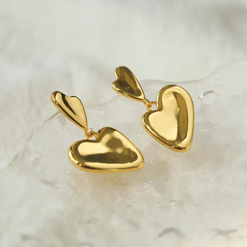 Minimalist Double Heart Earrings