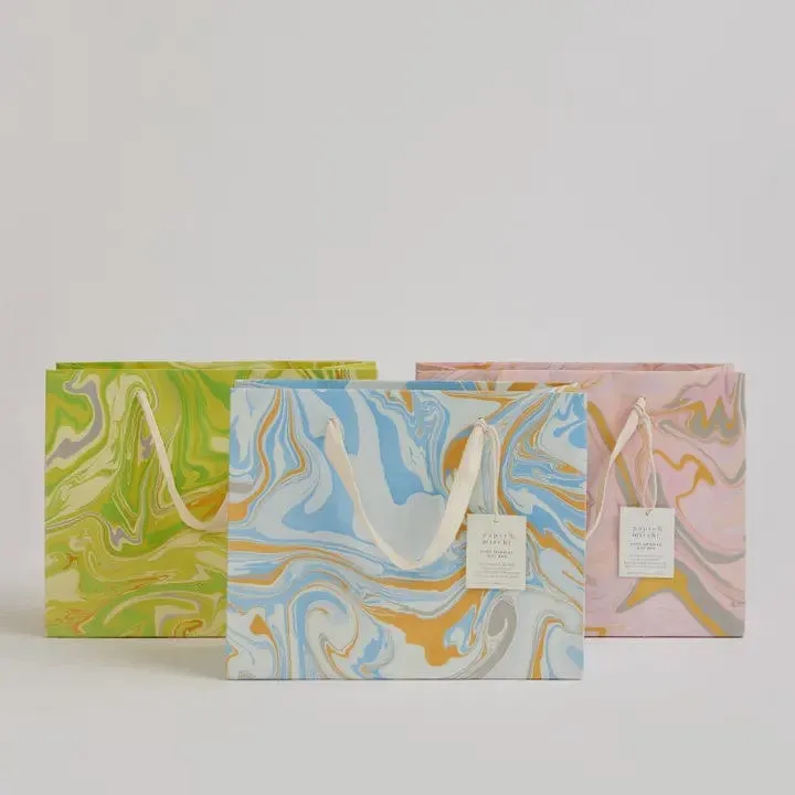 Paper Mirchi Hand Marbled Medium Gift Bag Pastel