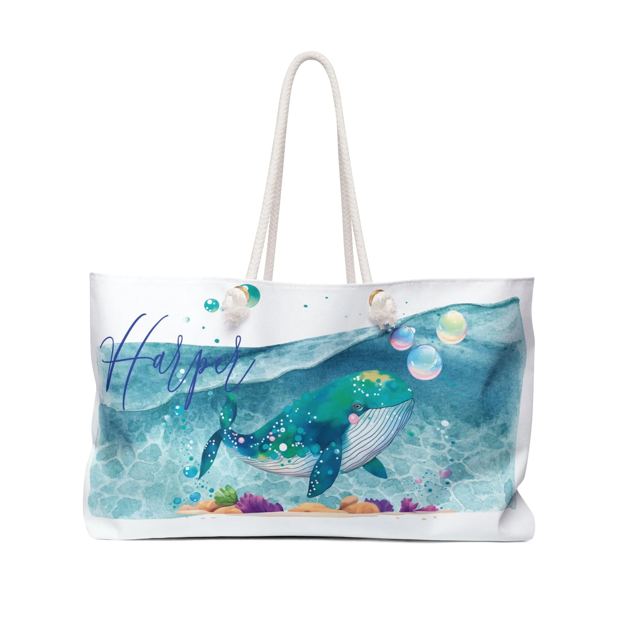 Personalised Weekender Bag, Whale, Large Weekender Bag, Beach Bag, Personalised/Non Personalised