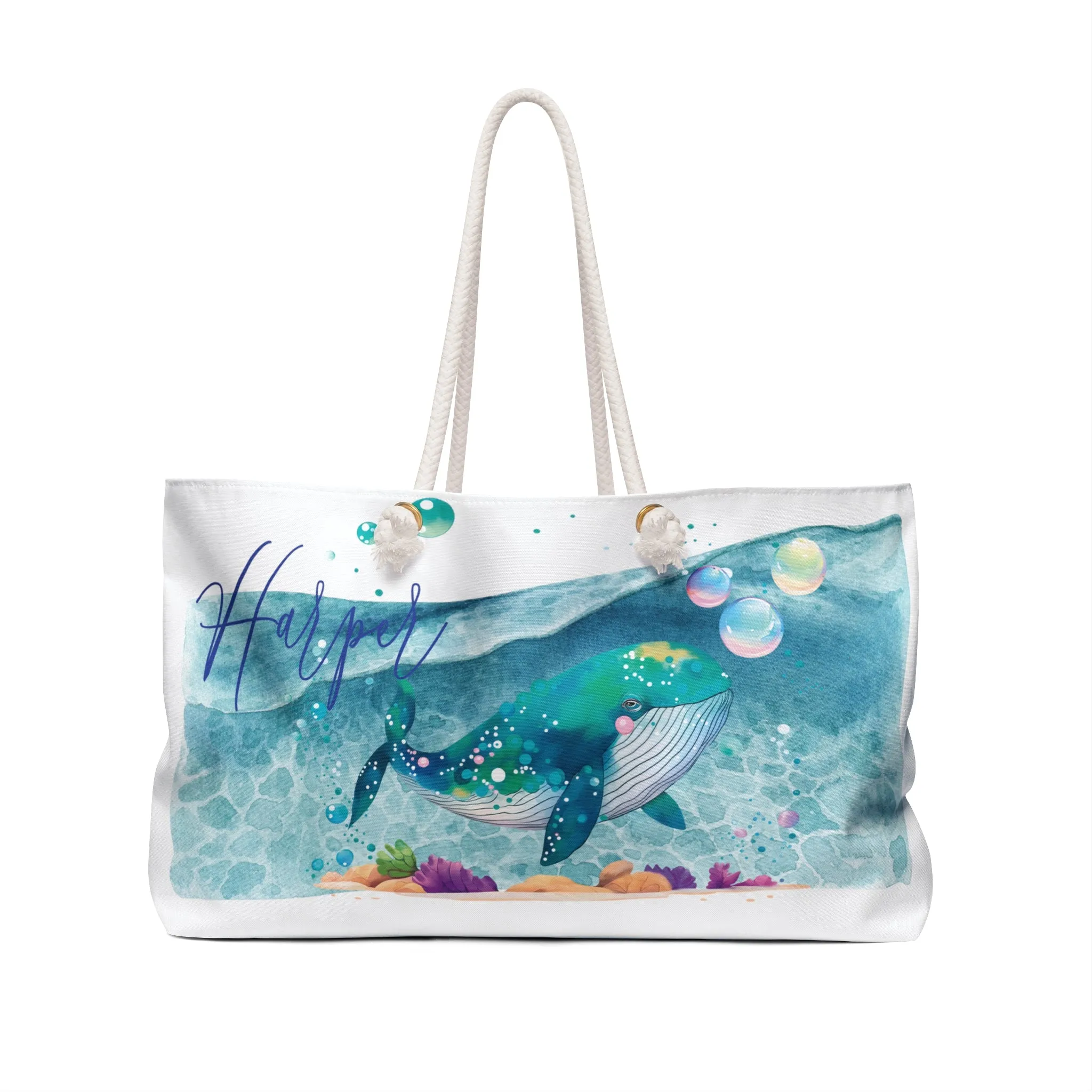 Personalised Weekender Bag, Whale, Large Weekender Bag, Beach Bag, Personalised/Non Personalised