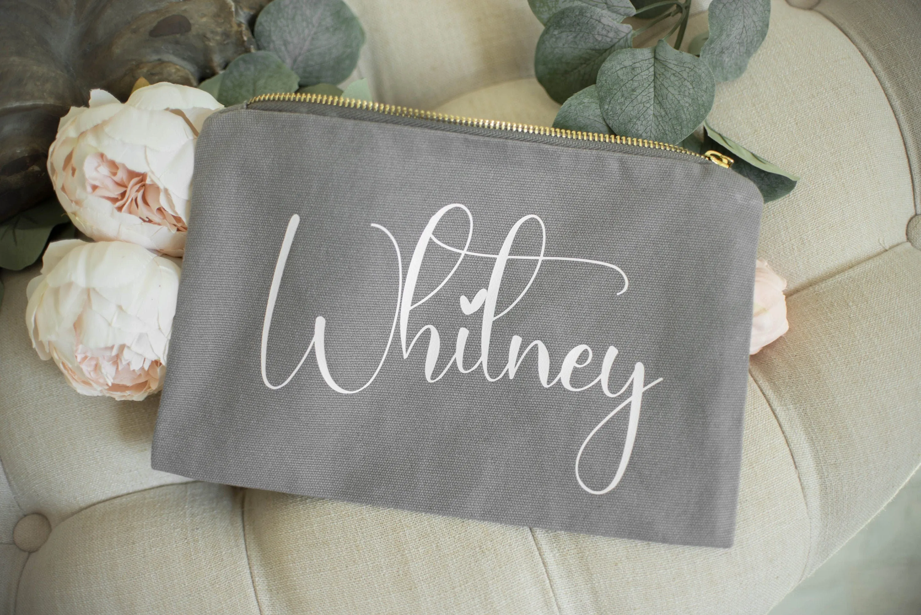 Personalized Makeup Bag - Custom Small Cosmetic Pouch