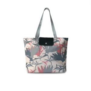 Pink Bird of Paradise Foldable Tote Bag