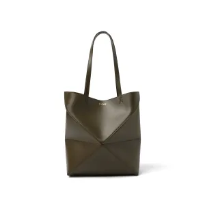 Puzzle Fold Tote Medium in Dark Khaki Green