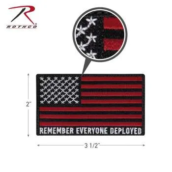 R.E.D. (Remember Everyone Deployed) Flag Patch With Hook Back