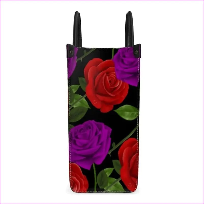 Red Rose Purp Luxury Leather Shopper Bag