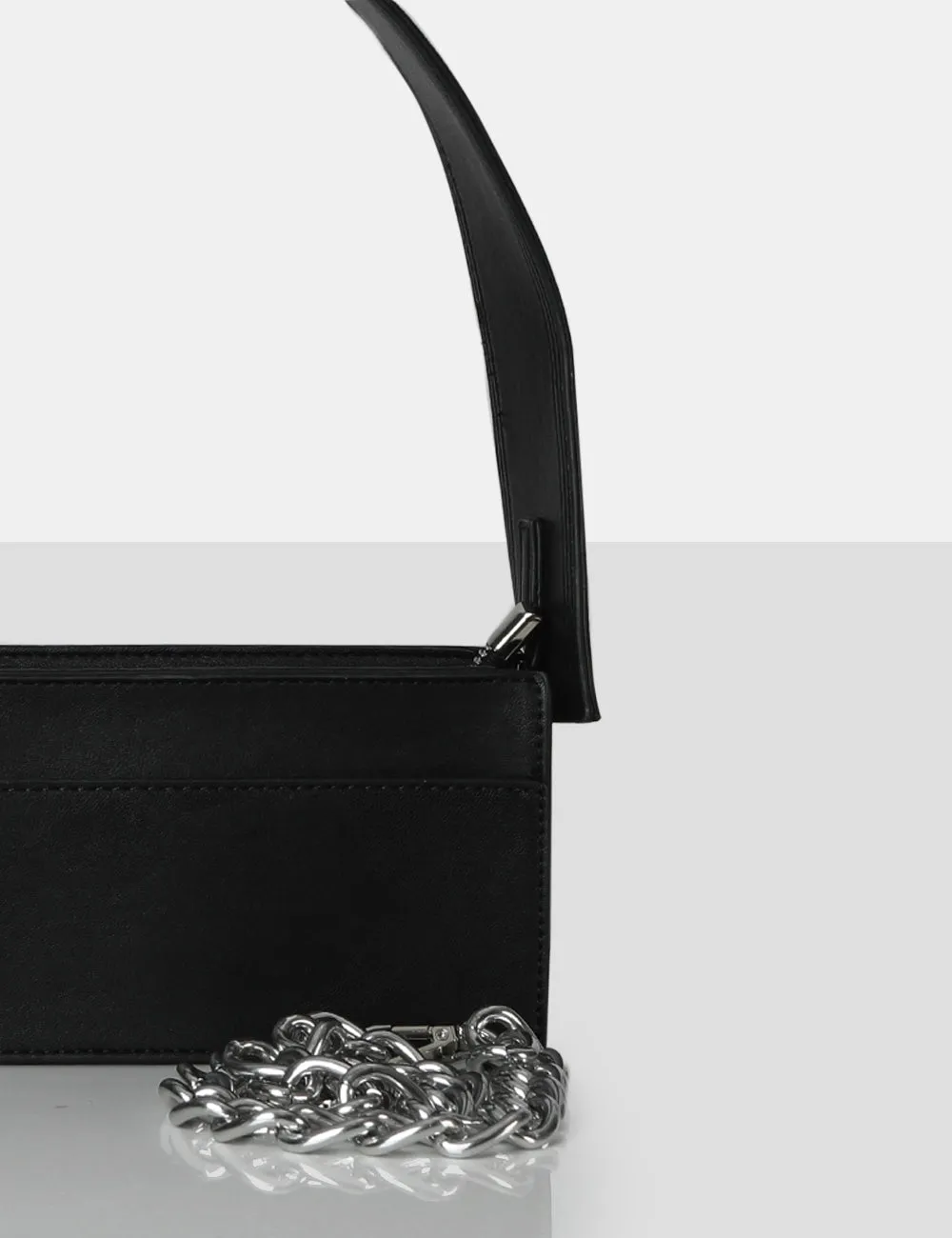 The Koa Black Long Chain Detail Shoulder Bag