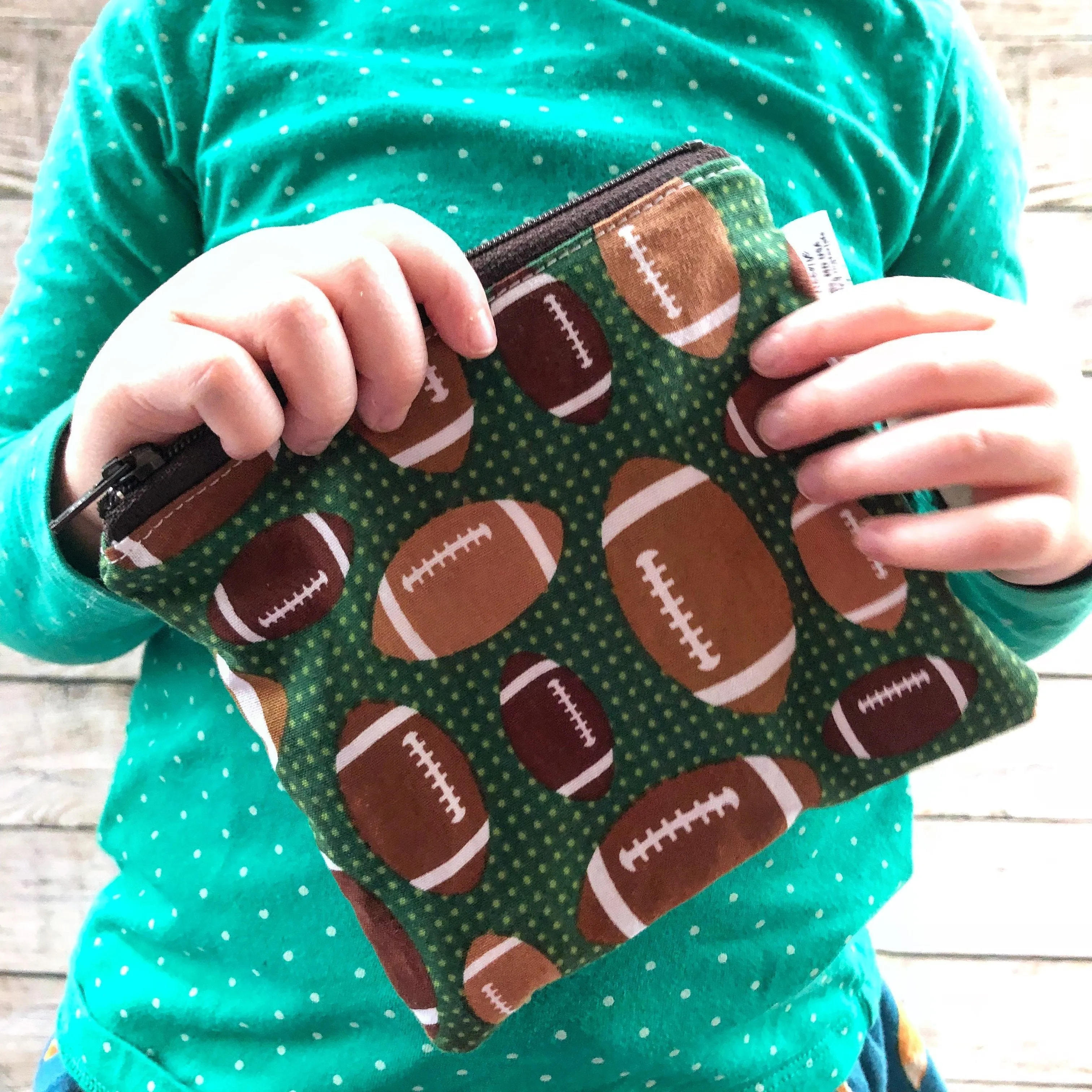 Toddler Sized Reusable Zippered Bag Building Bricks on White