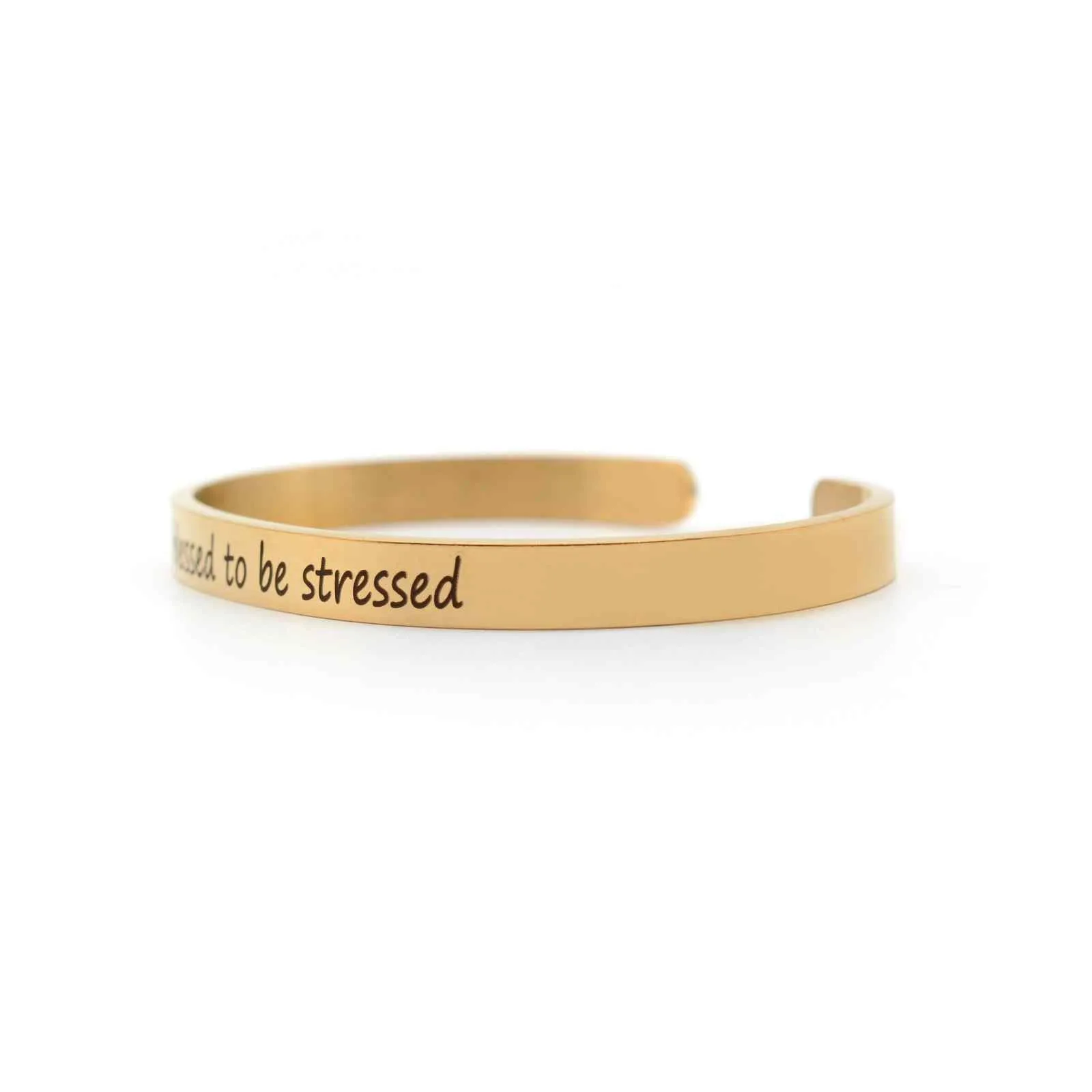 Too Blessed To Be Stressed Rose Gold Mantra Band