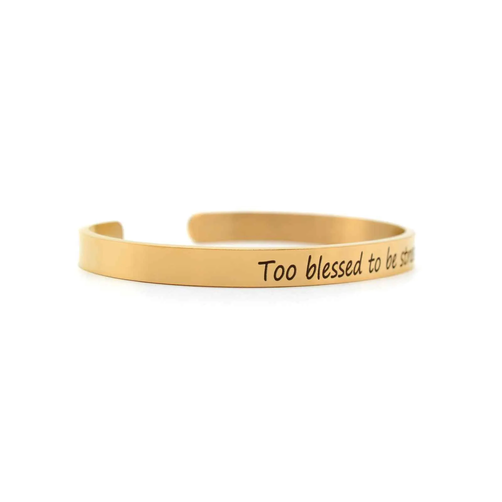 Too Blessed To Be Stressed Rose Gold Mantra Band