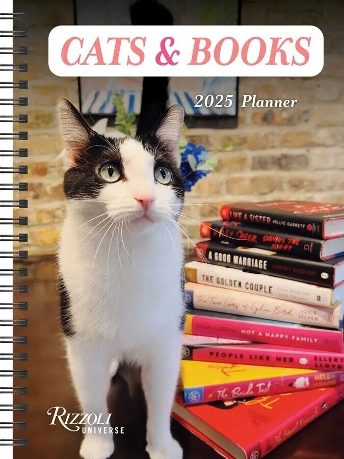 Universe Cats & Books 12-Month 2025 Planner Calendar