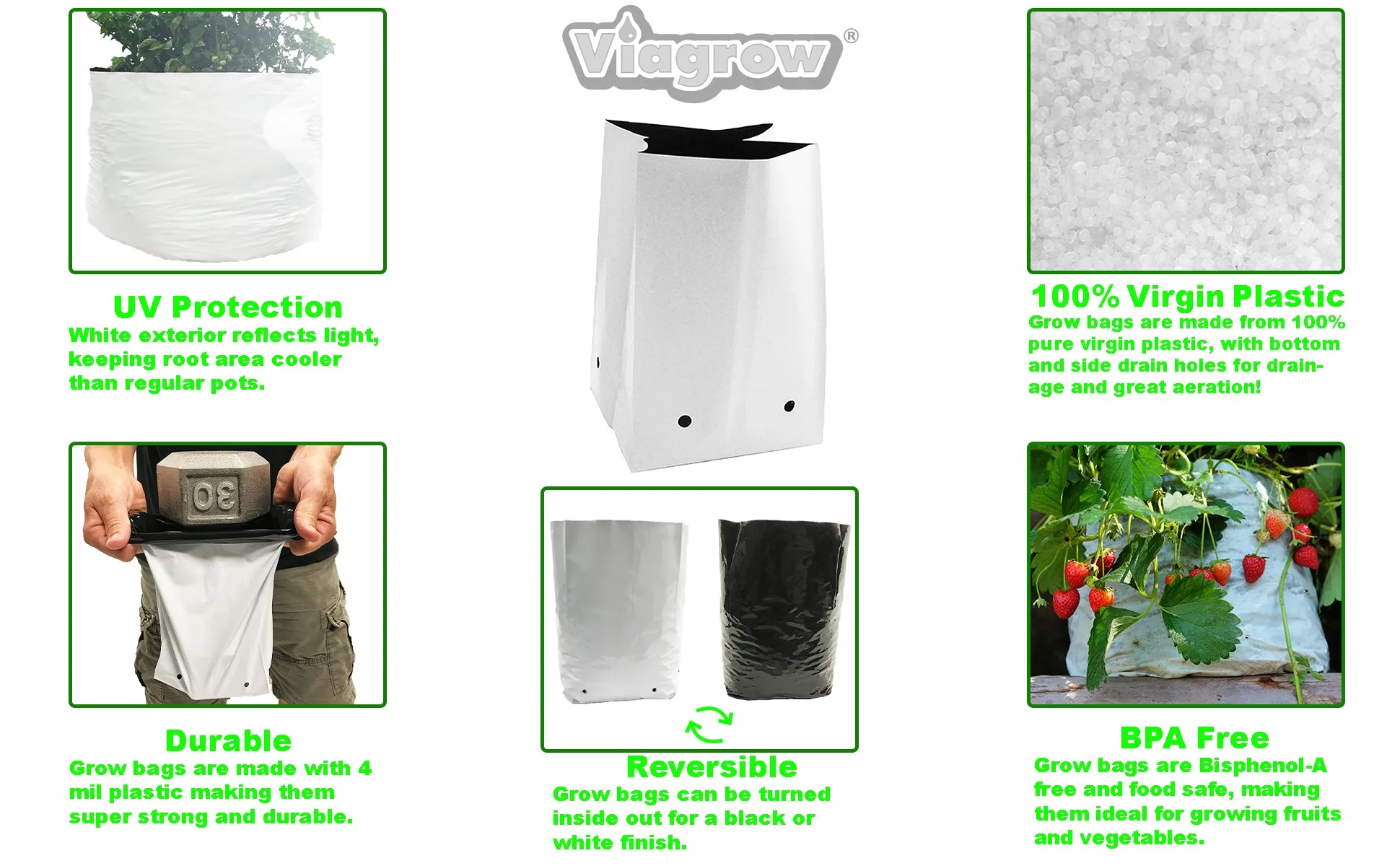 Viagrow Plastic Grow Bags (Case)