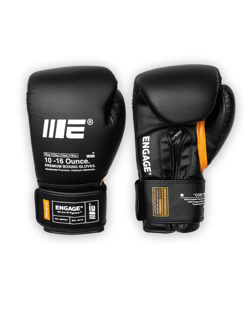 W.I.P Series Boxing Gloves - Black (Velcro)